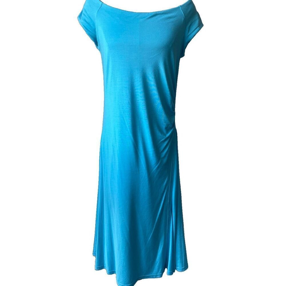 Ralph Lauren Black Label 100% Silk Soft Blue Dress Large